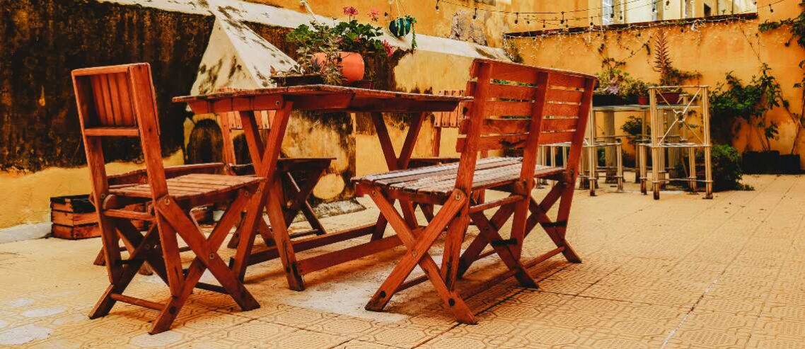 Tables and chairs at home