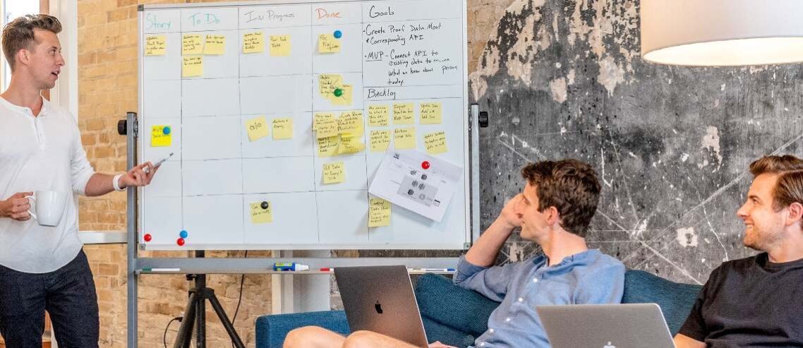 Employees in meeting room