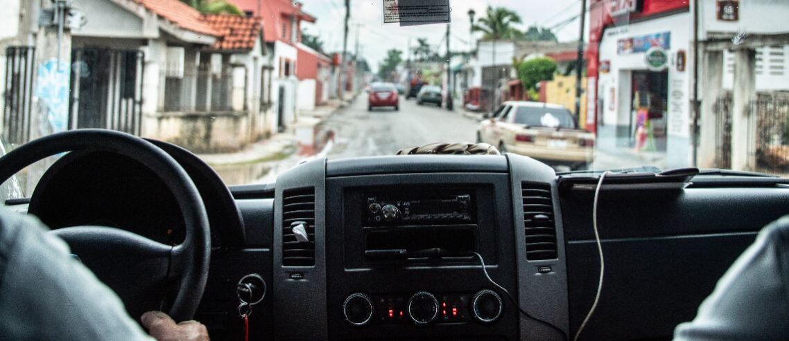 Inside of car in Mexico